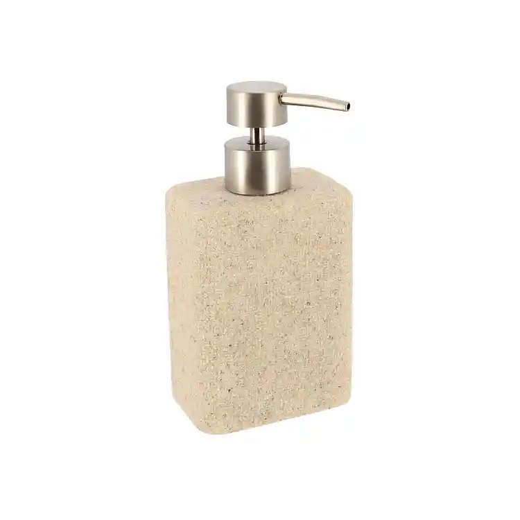 Dispenser polyresin παραλ/μο sand μπεζ 360ml/8,8x6x17cm