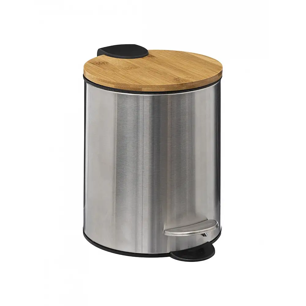 Κάδος απορριμμάτων 3L softclose inox με καπάκι bamboo