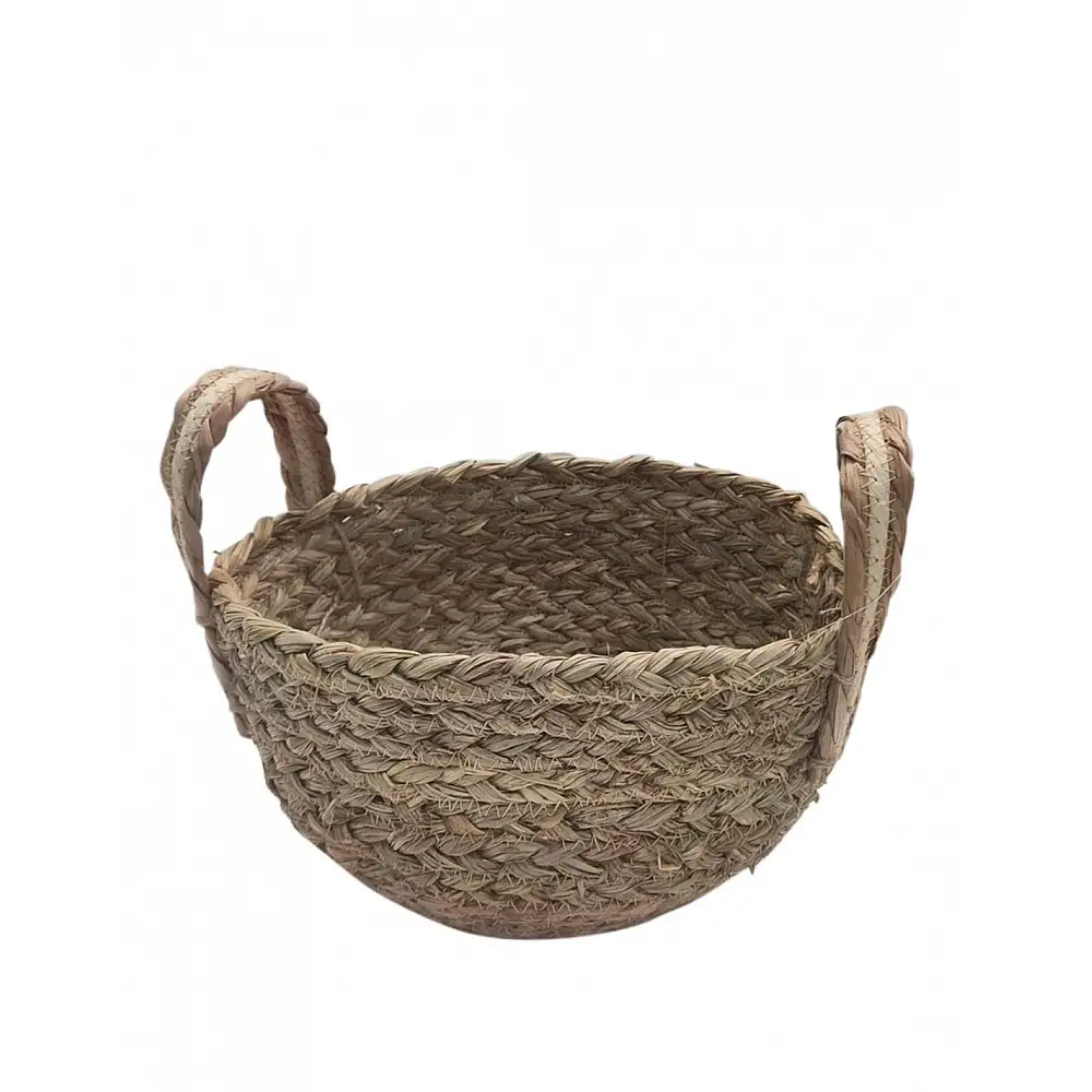 Καλάθι ψάθινο 2χρρωμο καφέ  25x15/22
