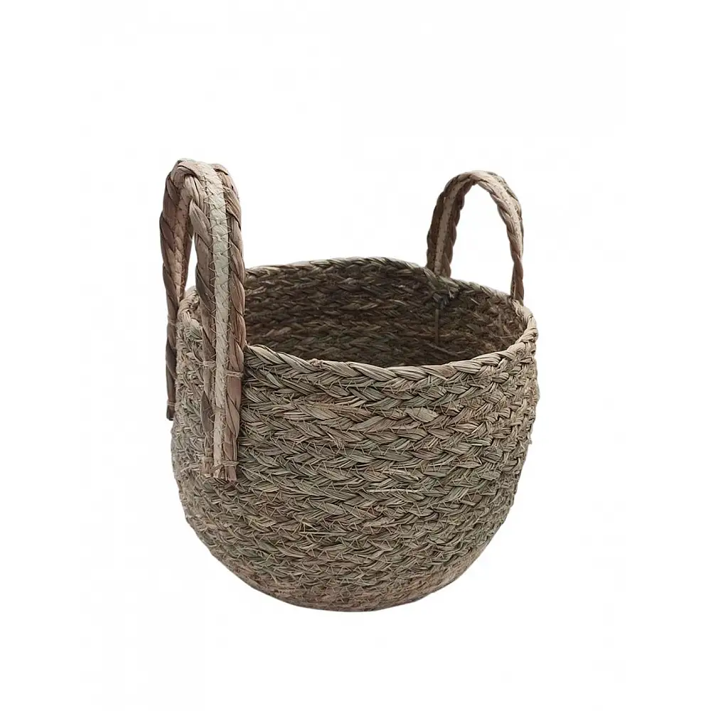 Καλάθι ψάθινο 2χρρωμο καφέ  29x21/28