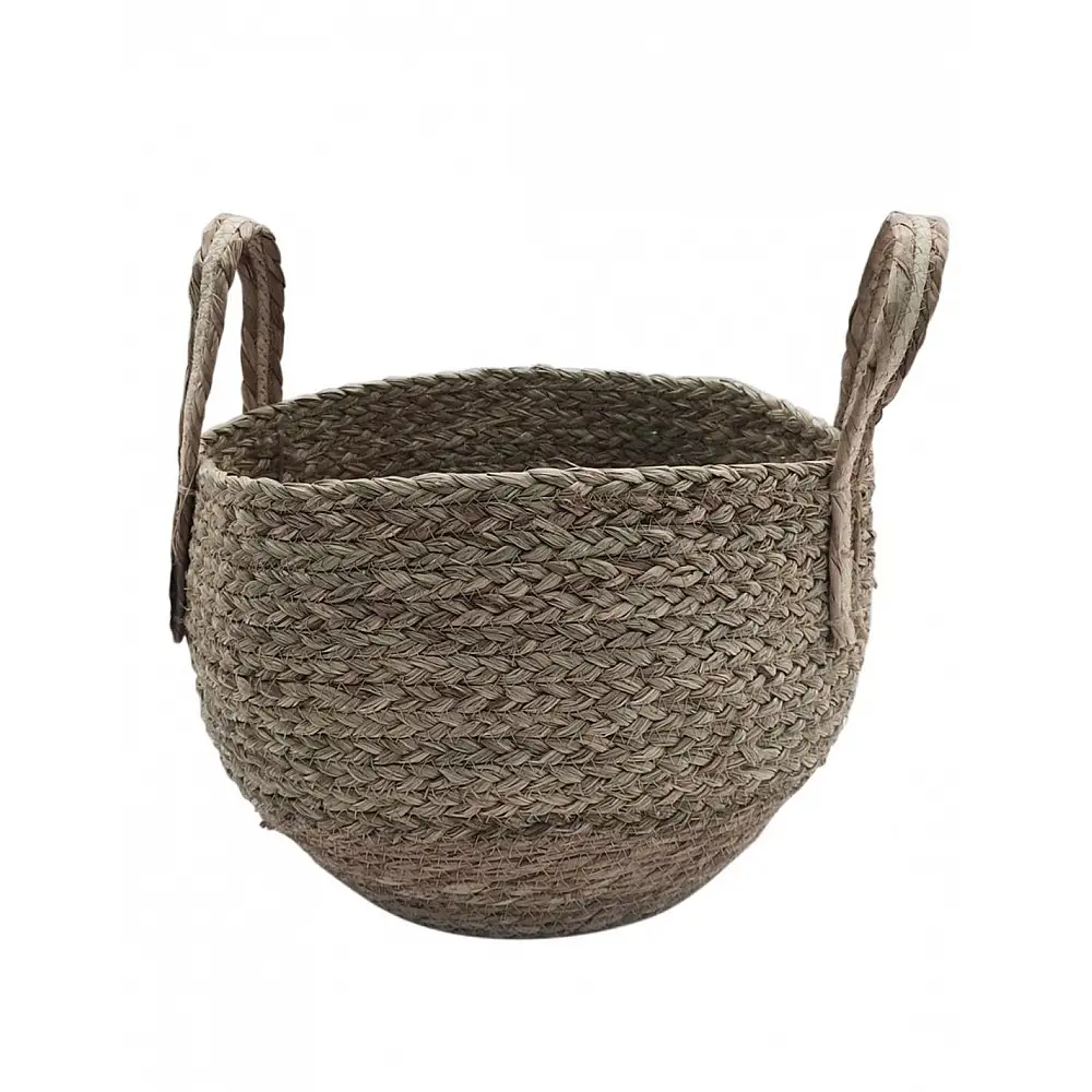 Καλάθι ψάθινο 2χρρωμο καφέ  33x24/32