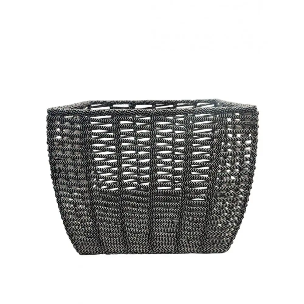 Καλάθι κασπώ βαμβακερό 2χρωμο μαύρο 48x38x36