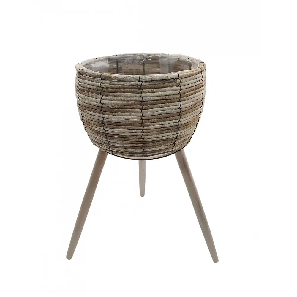 Κασπώ ψάθινο σε τρίποδο με νάυλον 29,5x18,5x52,5