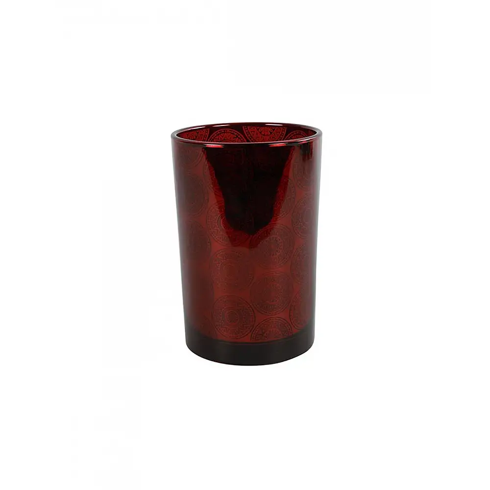 Κηροπήγιο γυάλινο Dolores 12x18 κόκκινο