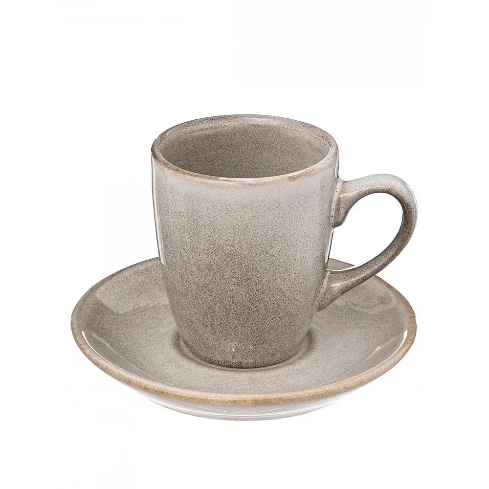 Κούπα με πιάτο κεραμικό Callie εκρού 9cl