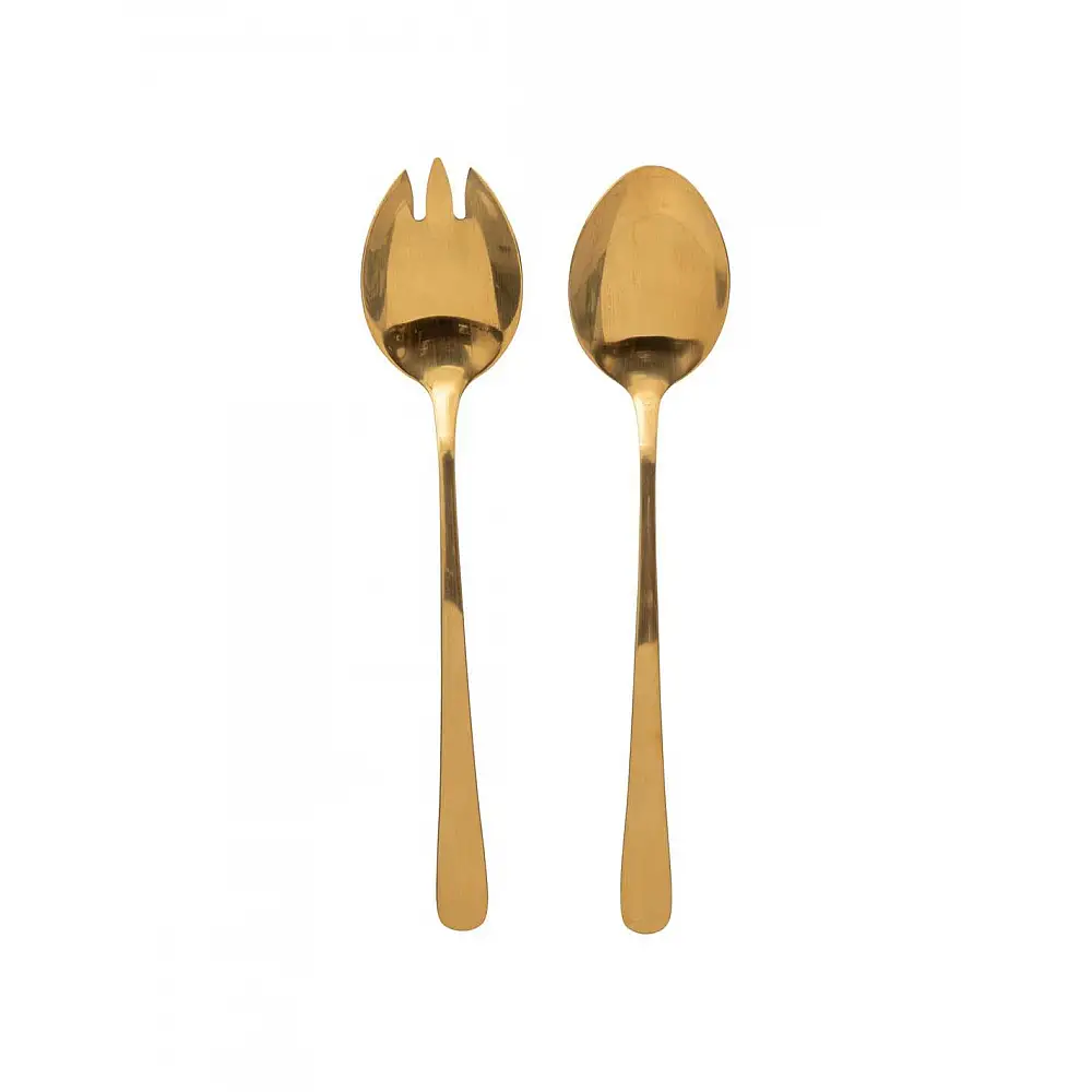 Σετ σερβιρίσματος σαλάτας χρυσό 2τεμ