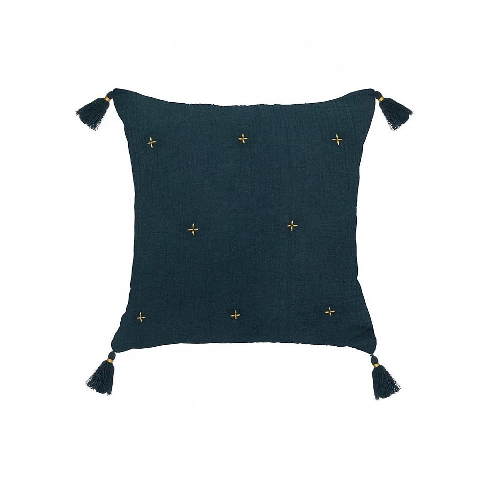 Μαξιλάρι Polycotton μπλε πετρόλ 40x40