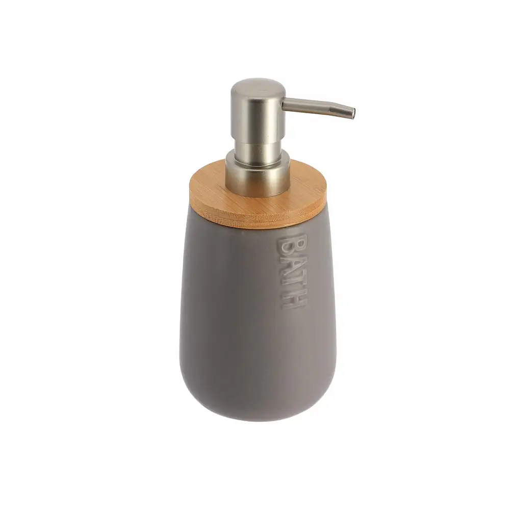Dispenser κεραμικό γκρι με bamboo