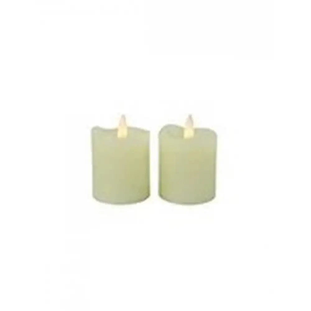 Κερί κορμός εκρού LED set2 Φ5x7,2CM