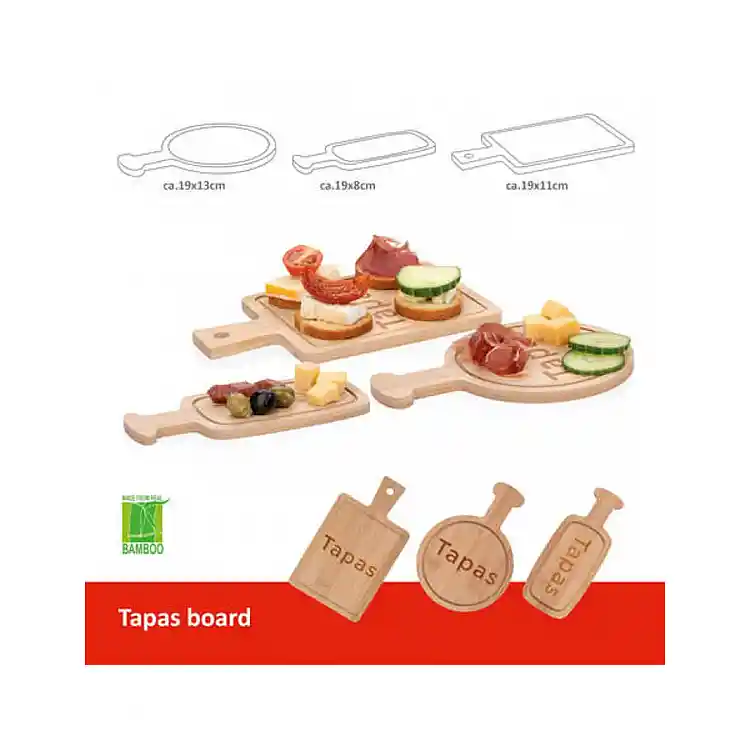 Βάση σερβιρίσματος ξύλινο TAPAS 3 σχ 19x13/19x8/x19x11