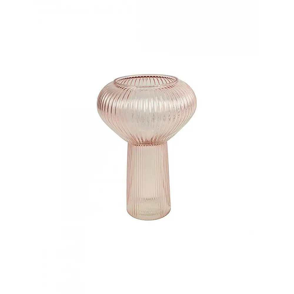 Βάζο γυάλινο Vitalia με πόδι ρόζ 20x29