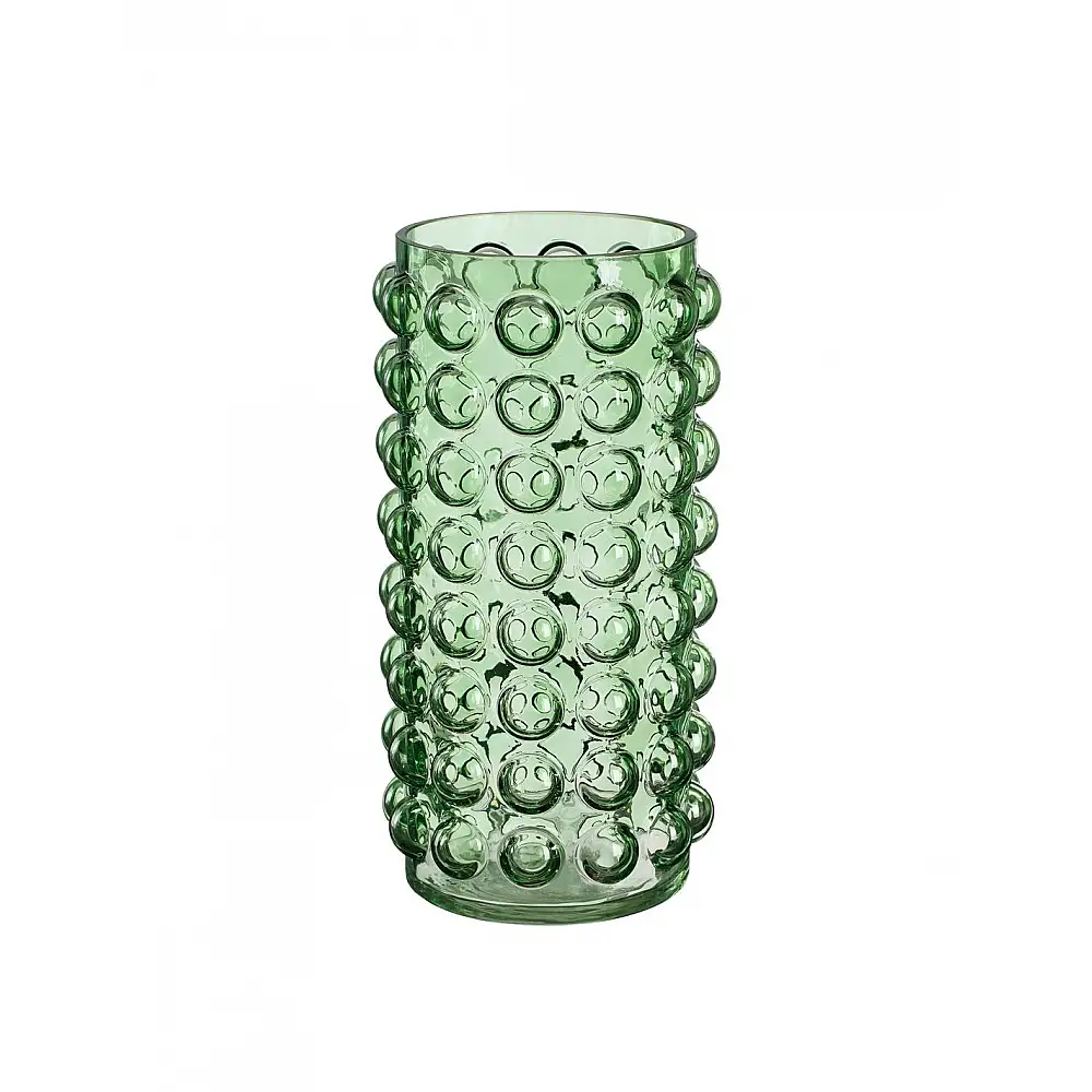 Βάζο γυάλινο  DOTS πράσινο  Φ12Η25cm