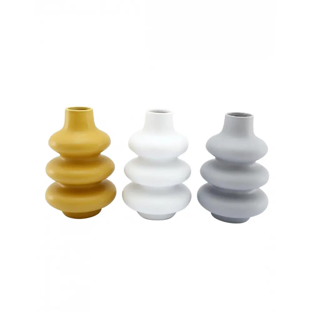 Βάζο κεραμικό ribbed 3 χρ.  13x21