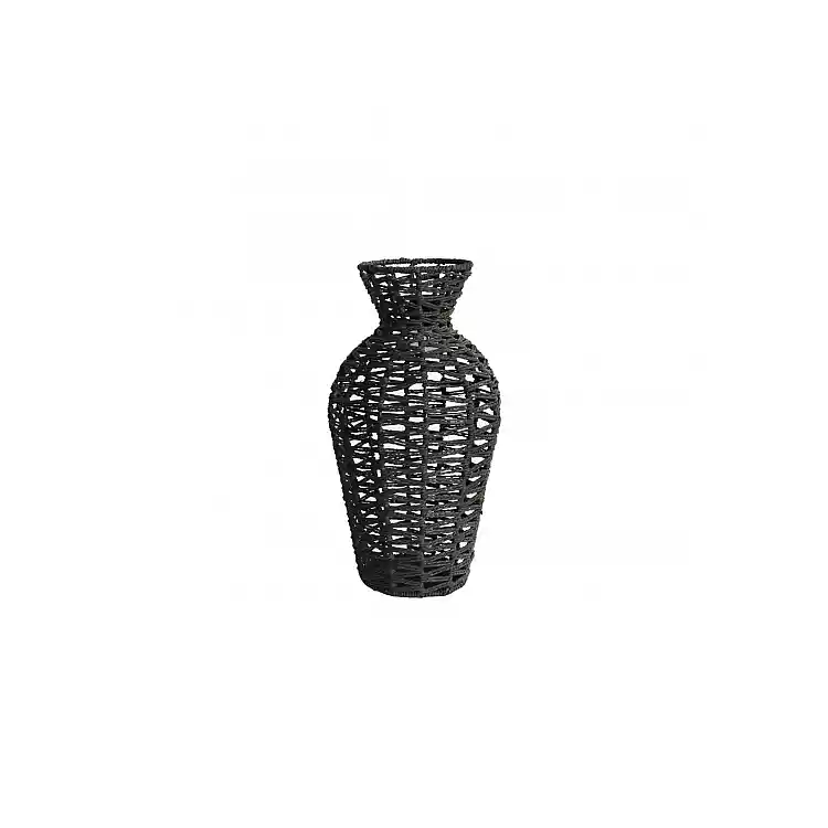 Βάζο μαύρο τεχνητή raffia Φ20Η39cm