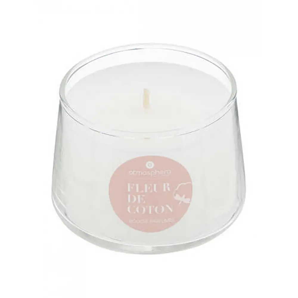 Βάζο γυάλινο 7,5X5 με αρ. κερί cotton