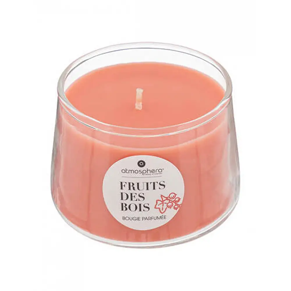 Βάζο γυάλινο 7,5X5 με αρ. κερί wood