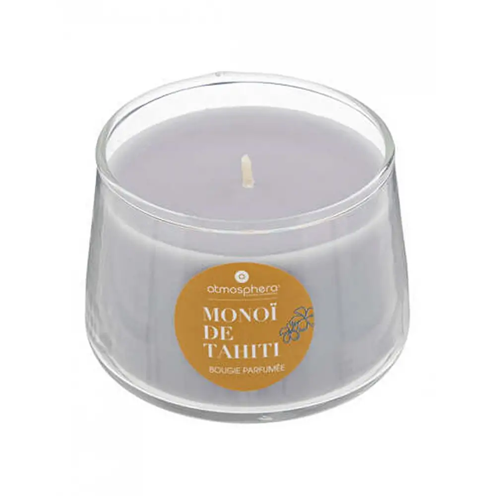 Βάζο γυάλινο 7,5X5 με αρ. κερί monoi