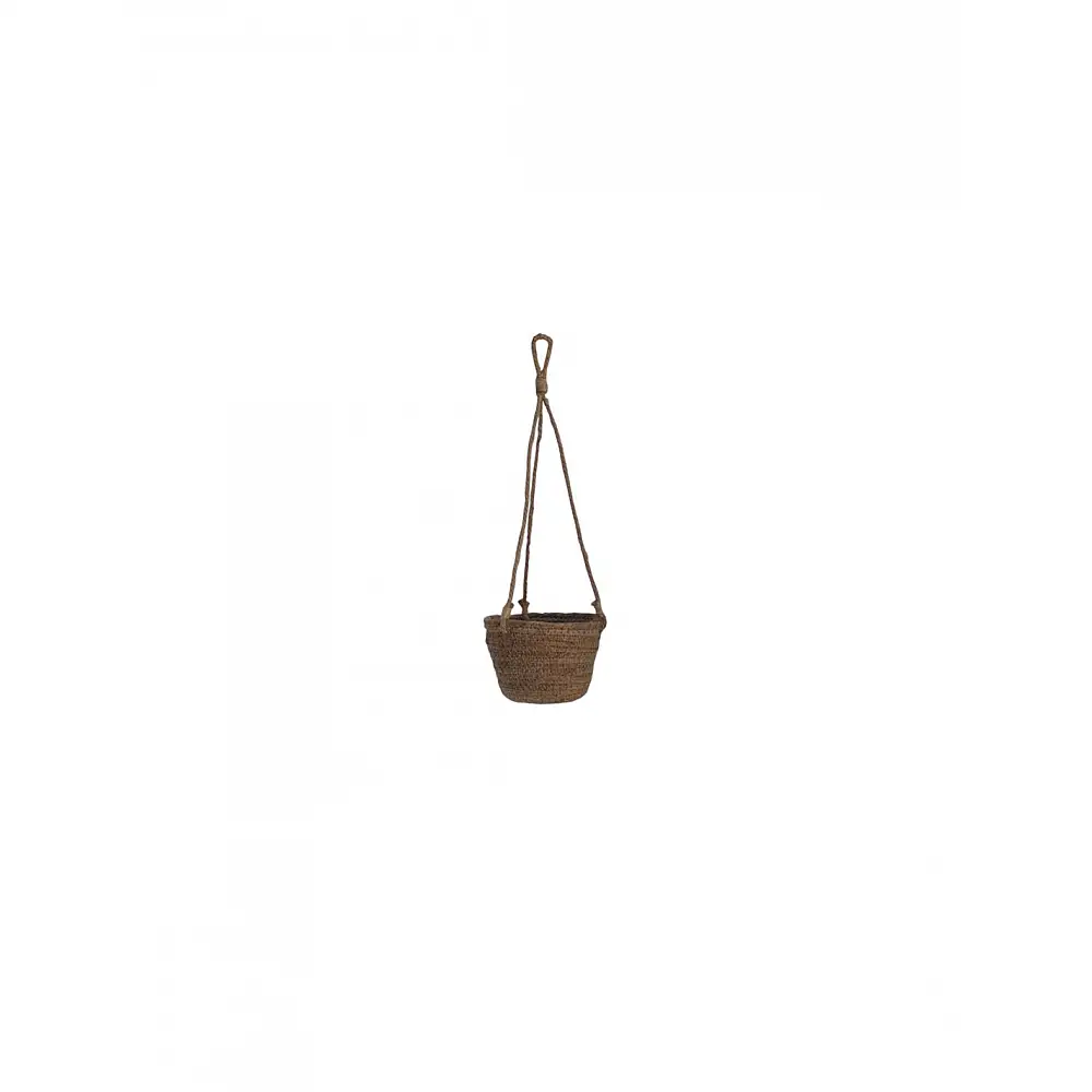 Καλάθι ψάθινο/ φύλλο μπανανιάς κρεμαστό φυσικό Φ15x11Η48CM