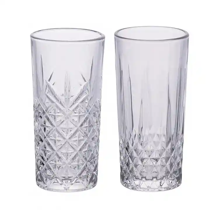 Ποτήρι γυάλινο νερου 2σχέδια Φ7xΗ15cm 300ml