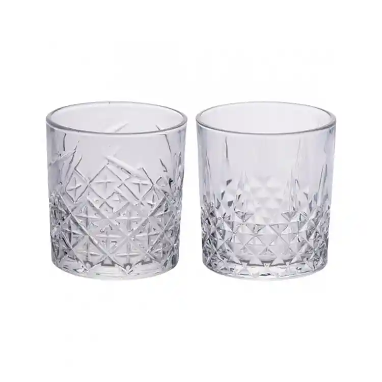 Ποτήρι γυάλινο ουίσκυ 2σχεδ.  Φ8,5xΗ9,1cm 300ml