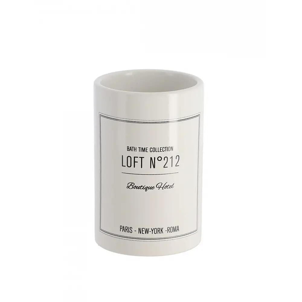 Ποτήρι μπάνιου κεραμικό retro λευκό