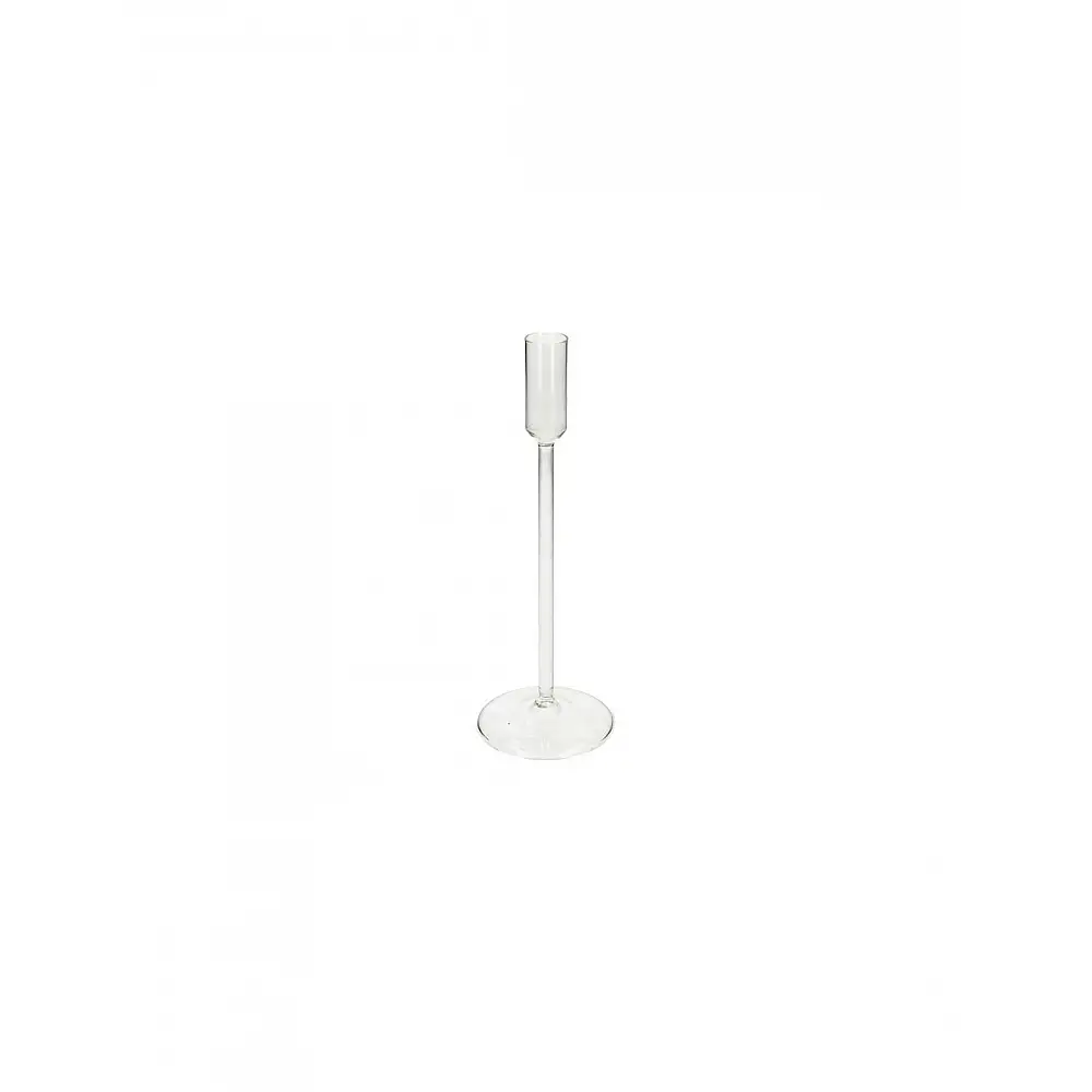 Κηροπήγιο γυάλινο διάφανο μονόκερο Φ8Η25cm