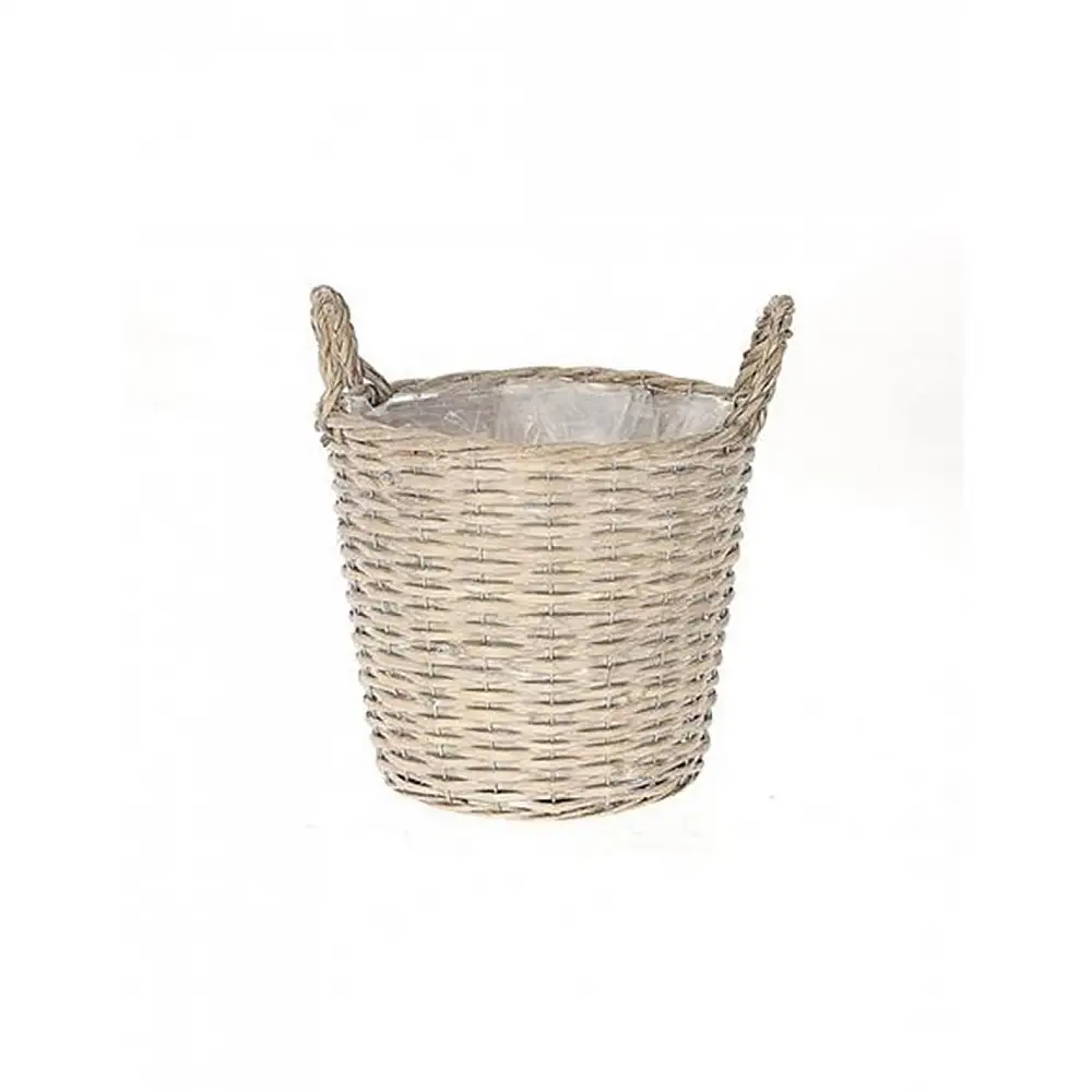 Καλάθι ψάθινο φυσικό/νάυλον Φ20,5 Η16cm