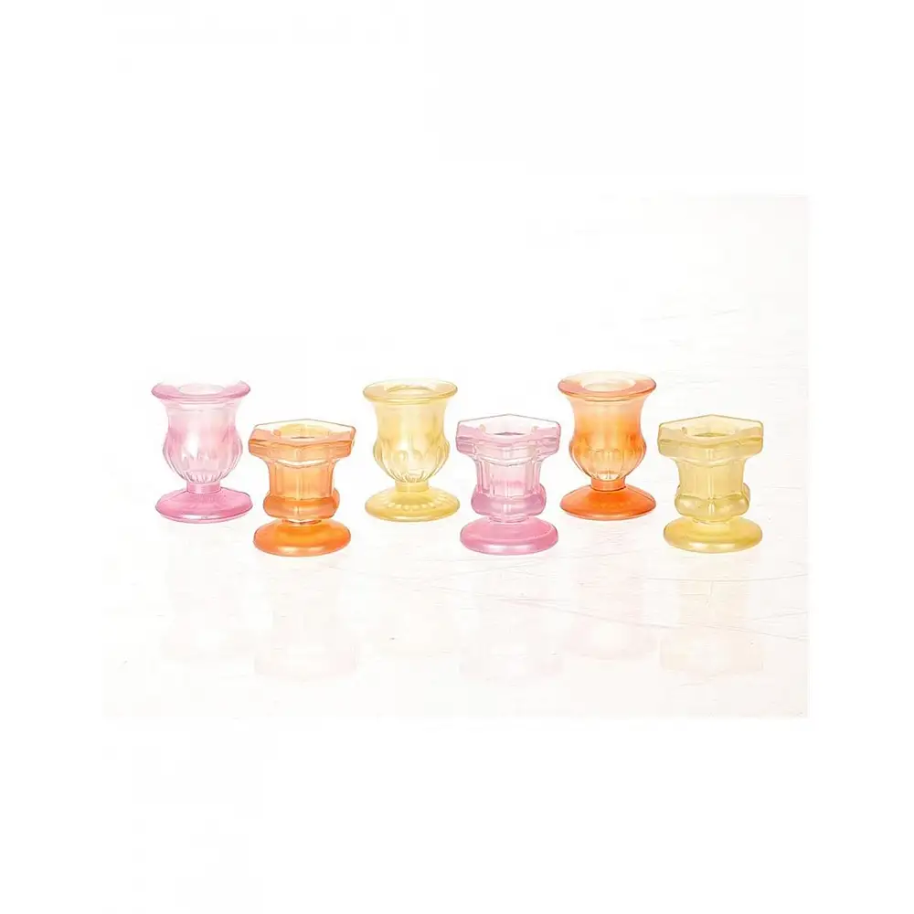 Κηροπήγιο γυάλινο 3χρωματιστά Φ5Η5,5cm