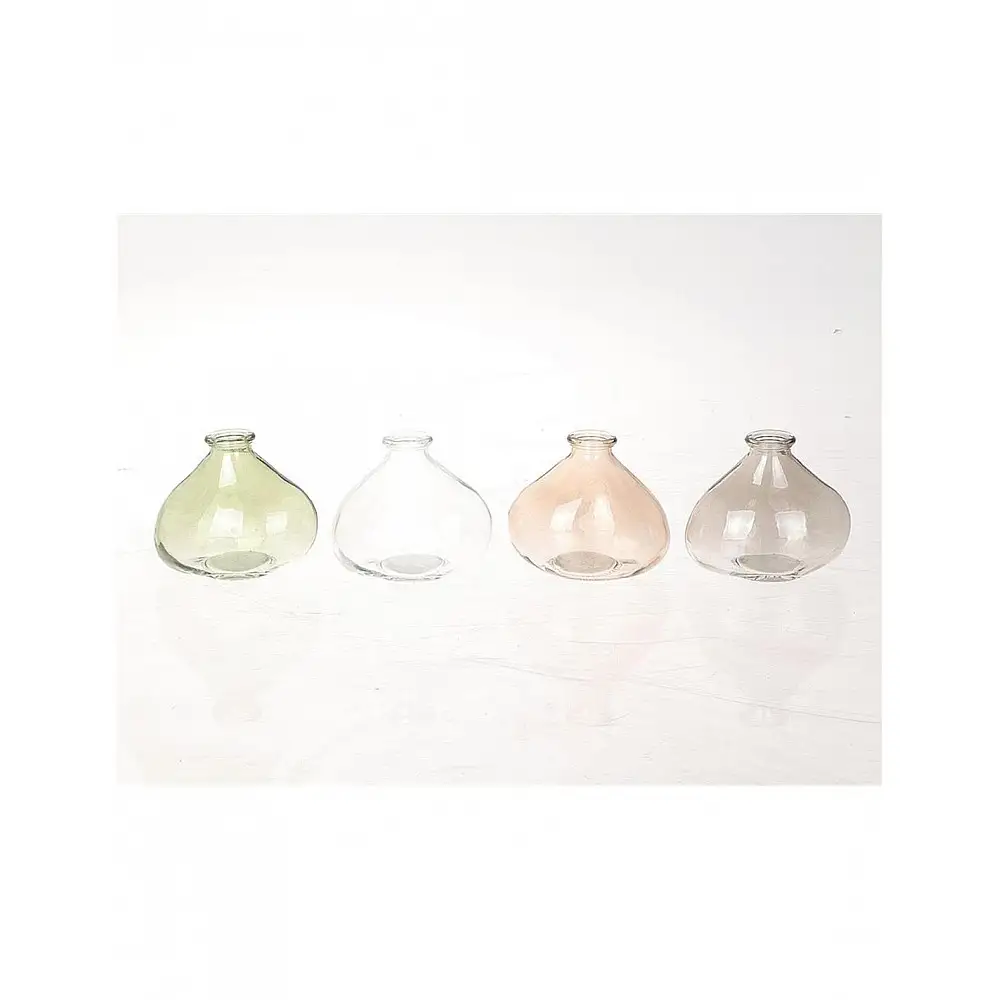 Βάζο γυάλινο 4χρωματιστά  11,5x7,5x9,5cm