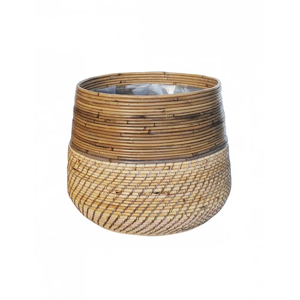Καλάθι κασπώ LOMBOK rattan με ναυλον 39X36