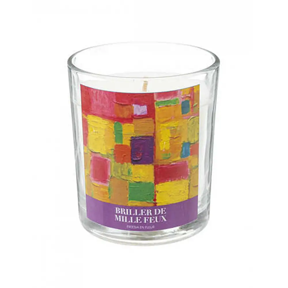 Ποτήρι γυάλινο με αρωματικό κερί freesia 200gr/ 8,8x11 cm