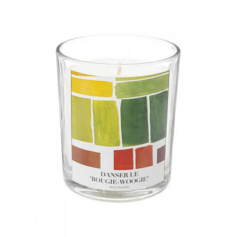 Ποτήρι γυάλινο με αρωματικό κερί wood 200gr/ 8,8x11 cm