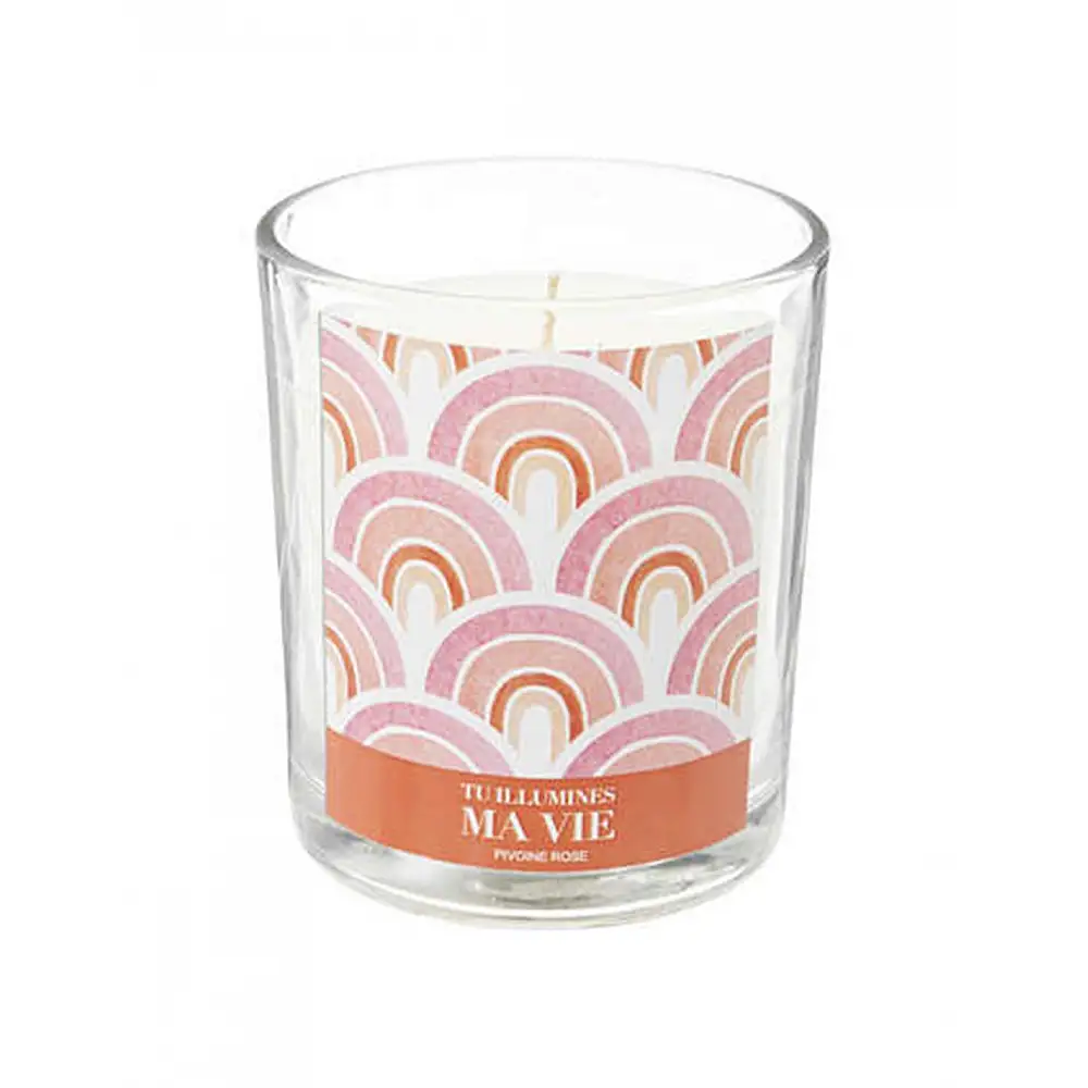 Ποτήρι γυάλινο με αρωματικό κερί peony 200gr/ 8,8x11 cm