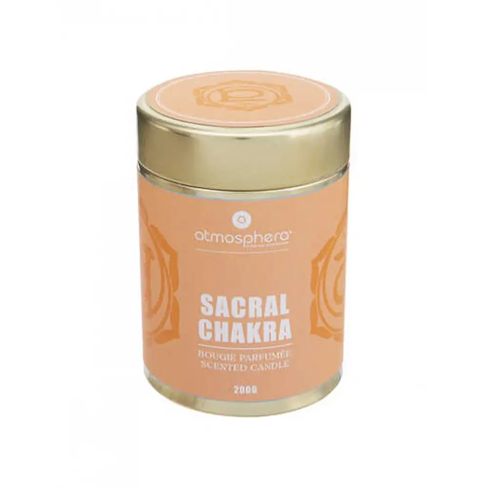 Ποτήρι με καπάκι μεταλλικό με αρωματικό κερί orange chakra 200gr /7,5x10,6 cm