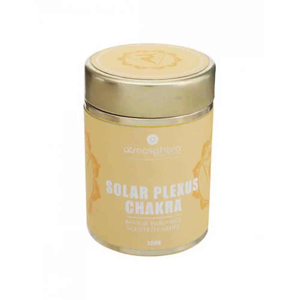 Ποτήρι με καπάκι μεταλλικό με αρωματικό κερί yellow chakra 200gr /7,5x10,6 cm