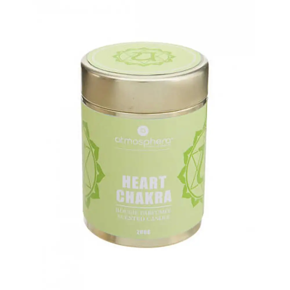 Ποτήρι με καπάκι μεταλλικό με αρωματικό κερί green chakra 200gr /7,5x10,6 cm