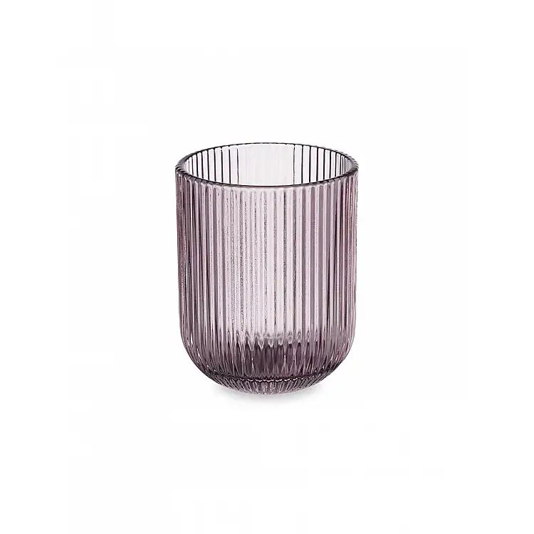Ποτήρι νερού ριγωτό ροζ 270ml/7,5x9,2cm