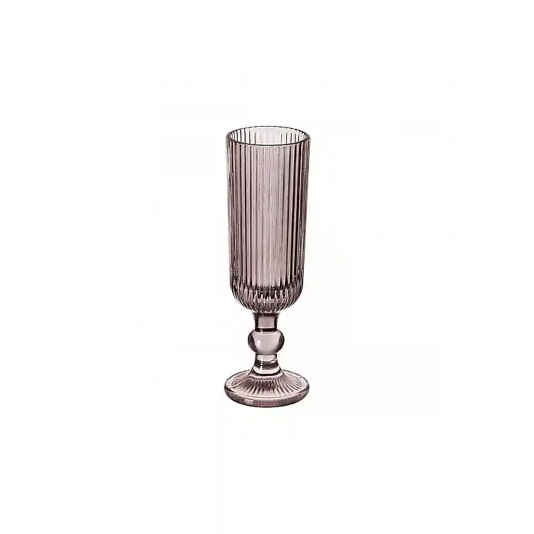 Ποτήρι σαμπάνιας ριγωτό ροζ 160ml/6x18,4cm