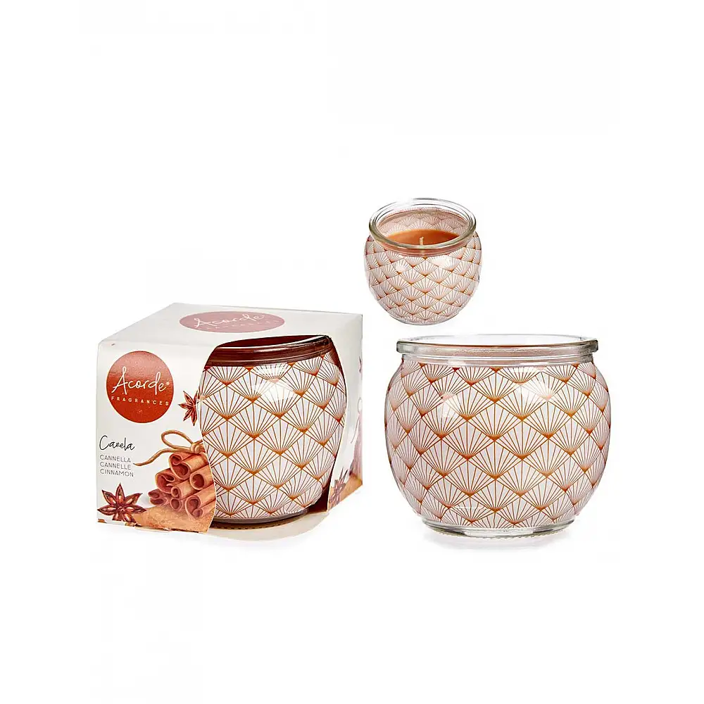 Κερί CINNAMON SPICE σε γυάλινο ποτήρι Φ7,5Η6,3cm