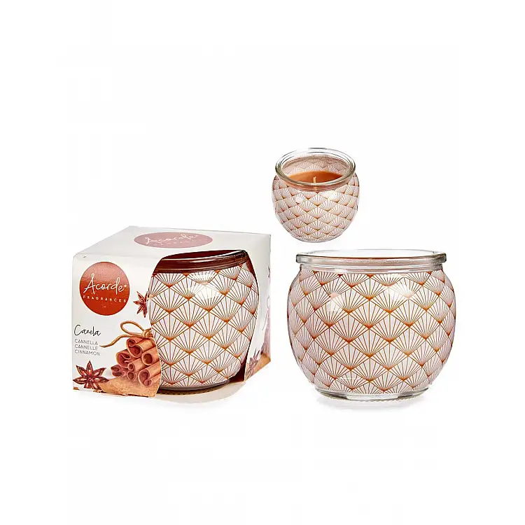 Κερί CINNAMON SPICE σε γυάλινο ποτήρι Φ7,5Η6,3cm