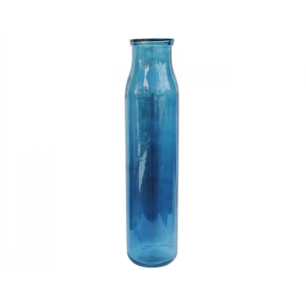 Βάζο γυάλινο recycled μπλε Η76cm