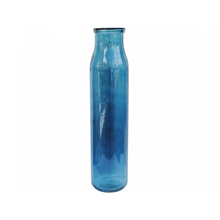 Βάζο γυάλινο recycled μπλε Η76cm
