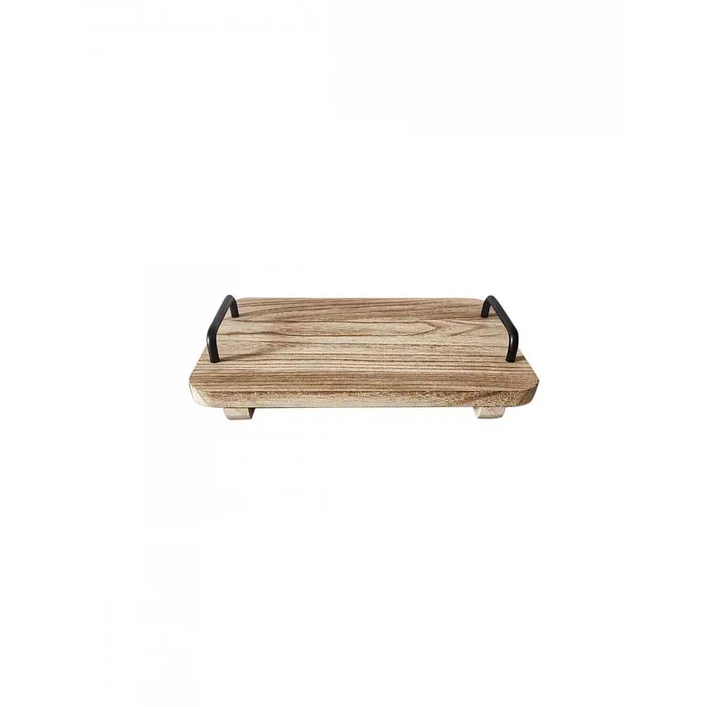 Δίσκος σερβιρίσματος  Paulownia/μεταλλικό χερούλια 40x20x3. 5cm