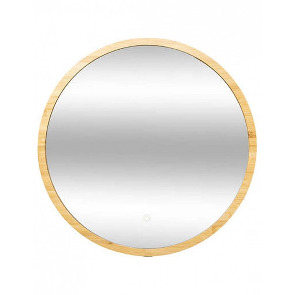 Καθρέπτης στρογγυλό  LED (Ε1) bamboo κορνίζα Φ57cm