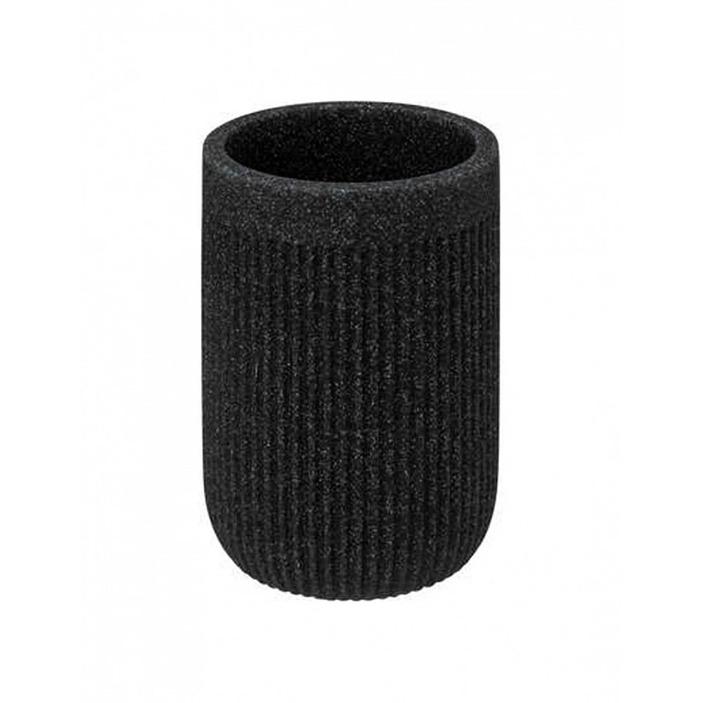 Ποτήρι οδοντόβουρτσας polyresin μαύρο Φ7Η10,7cm