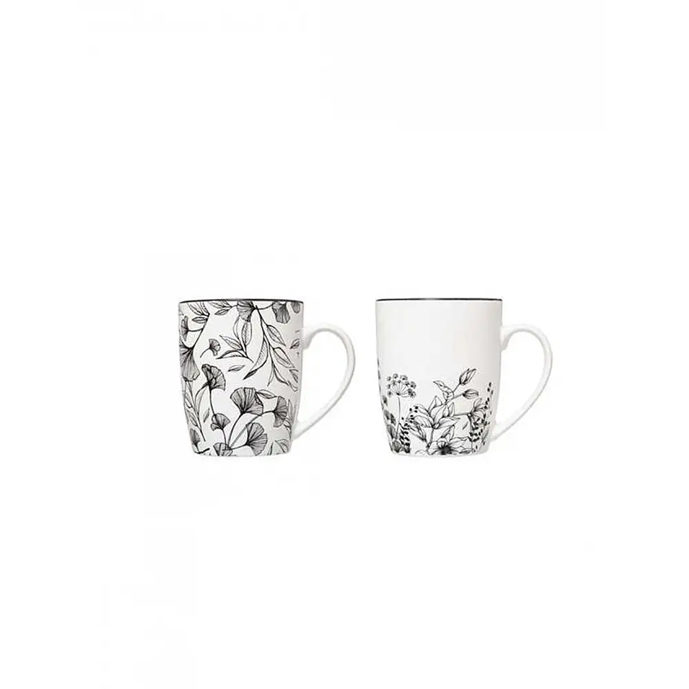 Κούπα FLORAL new bone china μαύρο-άσπρο 34 CL