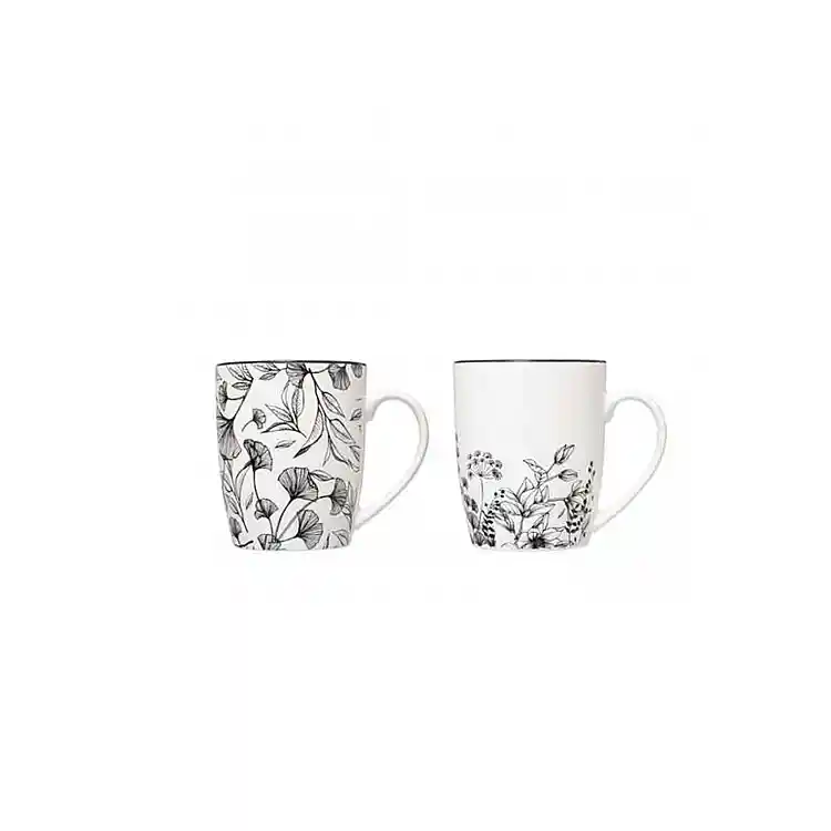 Κούπα FLORAL new bone china μαύρο-άσπρο 34 CL