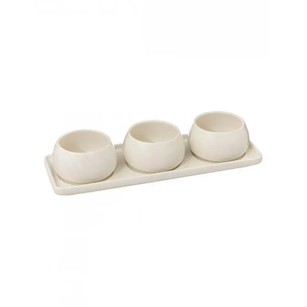 Μπωλ σερβιρίσματος  NORA STONEWARE λευκό σετ3 σε βάση Φ9,5 Η5cm