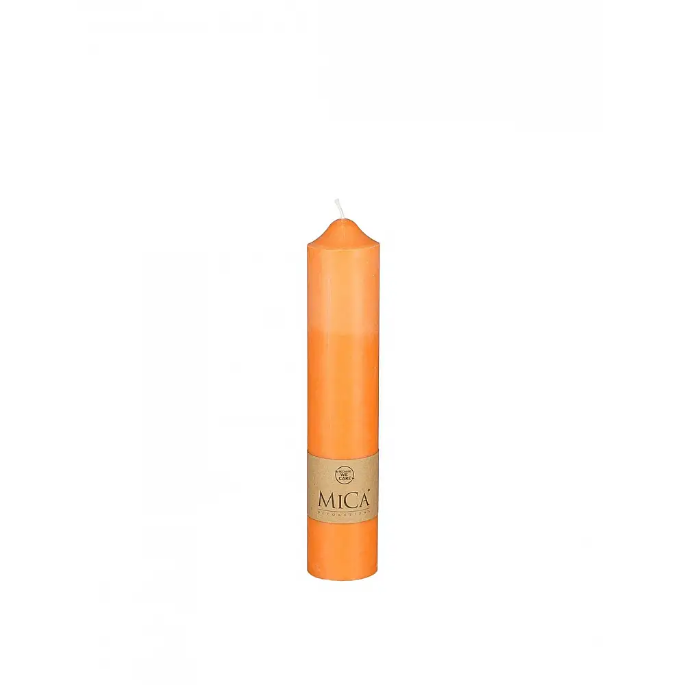 Κερί κορμός πορτοκαλίαλί Φ5Η25cm