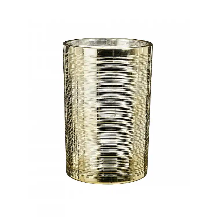 Κηροπήγιο / βάζο γυάλινο ποτήρι χρυσό Φ12Η18cm